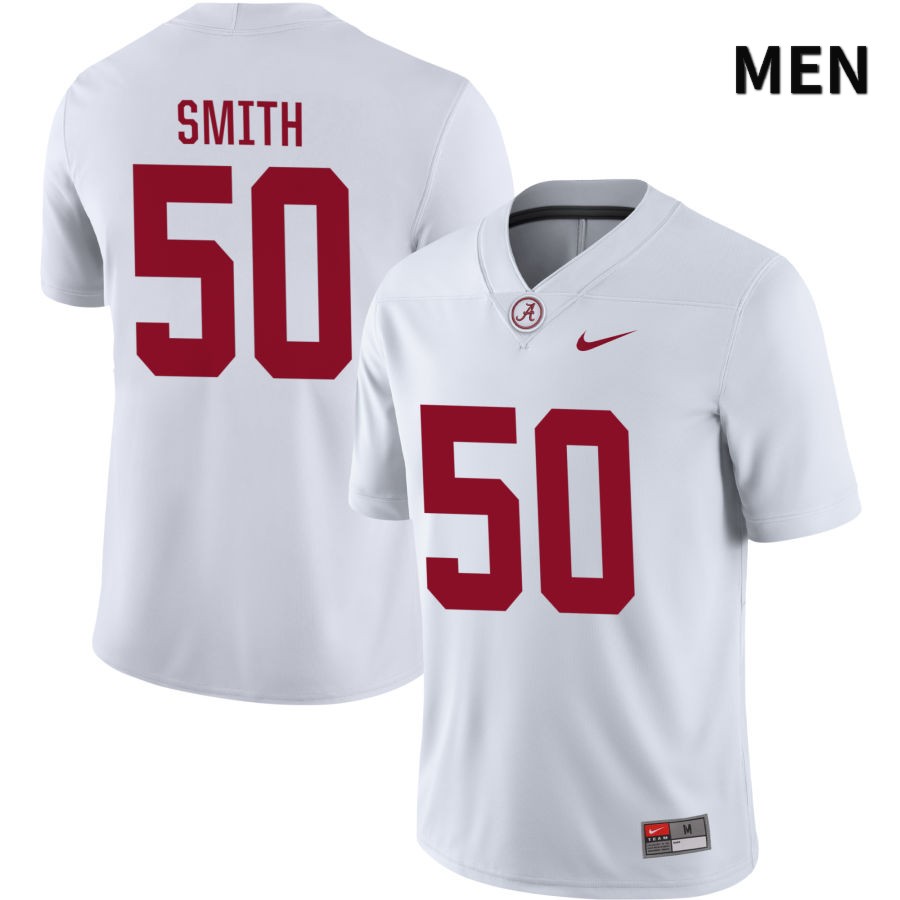 Alabama Crimson Tide Men's Tim Smith #50 NIL White 2022 NCAA Authentic Stitched College Football Jersey UI16F84PF